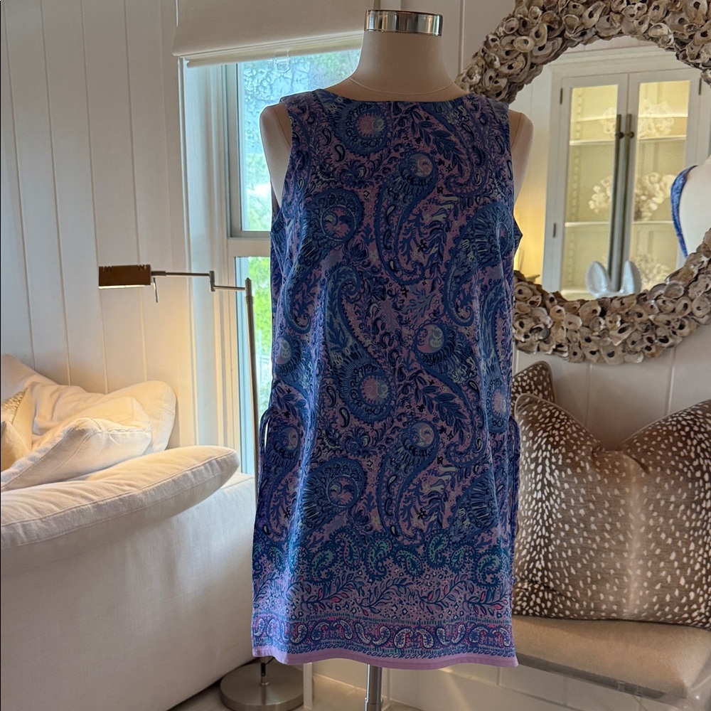 Lilly Pulitzer Blue and Purple Paisley Mini Dress